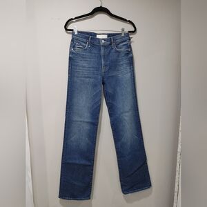 MOTHER Women's Straight Leg Blue Jeans